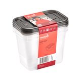 keeeper Fredo Rechthoekig Container 1 l Zwart, Transparant 3 stuk(s)