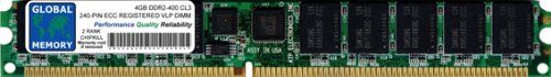 GLOBAL MEMORY 4GB DDR2 400MHz PC2-3200 ECC REG VLP DIMM RAM