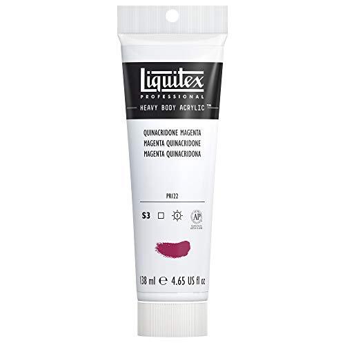 Liquitex 1047114 Professional Heavy Body acrylverf in kunstenaarskwaliteit met uitstekende lichtechtheid en boterachtige consistentie, - 138ml Tube, Quinacridone Magenta