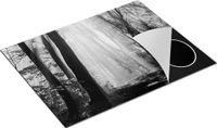 Chefcare Inductie Beschermer Bos met Bomen en Zonneschijn - Zwart Wit - 77x59 cm