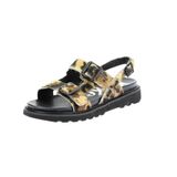 Kickers Neosummer Platte sandalen voor dames, Camel Leopard, 39 EU