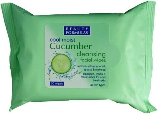 Beauty Formulas - Cucumber Cleansing Facial Wipes oczyszczające chusteczki do demakijażu z ekstraktem z og&#243;rka 30szt.