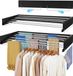 Sèche-linge mural sans marque - Pliable et rétractable - Noir - 100 cm