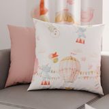 PETTI Artigiani Italiani - 1 paar kussenslopen 30 x 30 cm van microvezel, decoratief kussen voor slaapkamer, bank, woonkamer, set met 2 kussenslopen, roze heteluchtballon, 100% Made in Italy