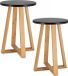 Tendance Pouf d'appoint modèle Oslo - Noir - Bambou Bois - Set de 2