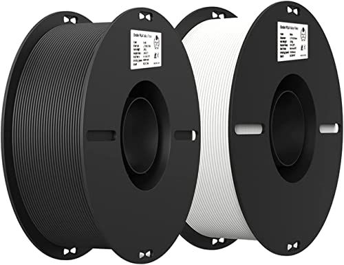 Creality Ender PLA-filament 1,75 mm, 2 verpakkingen voor 3D-printers, 2 x 1 kg spoel, 3D-printfilament, maatnauwkeurigheid +/- 0,03 mm, geschikt voor de meeste 3D-printers, wit en zwart
