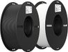 Creality Ender PLA-filament 1,75 mm, 2 verpakkingen voor 3D-printers, 2 x 1 kg spoel, 3D-printfilament, maatnauwkeurigheid +/- 0,03 mm, geschikt voor de meeste 3D-printers, wit en zwart