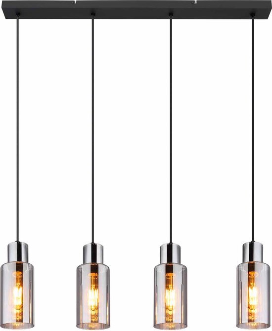 Globo hanglamp Lidaria - zwart - metaal - 15708-4H