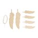 Rayher Houten hanger veer, FSC Mix Credit, naturel, 7,5+12,5cm, met koord, SB-Btl. 6 stuks, 46647505