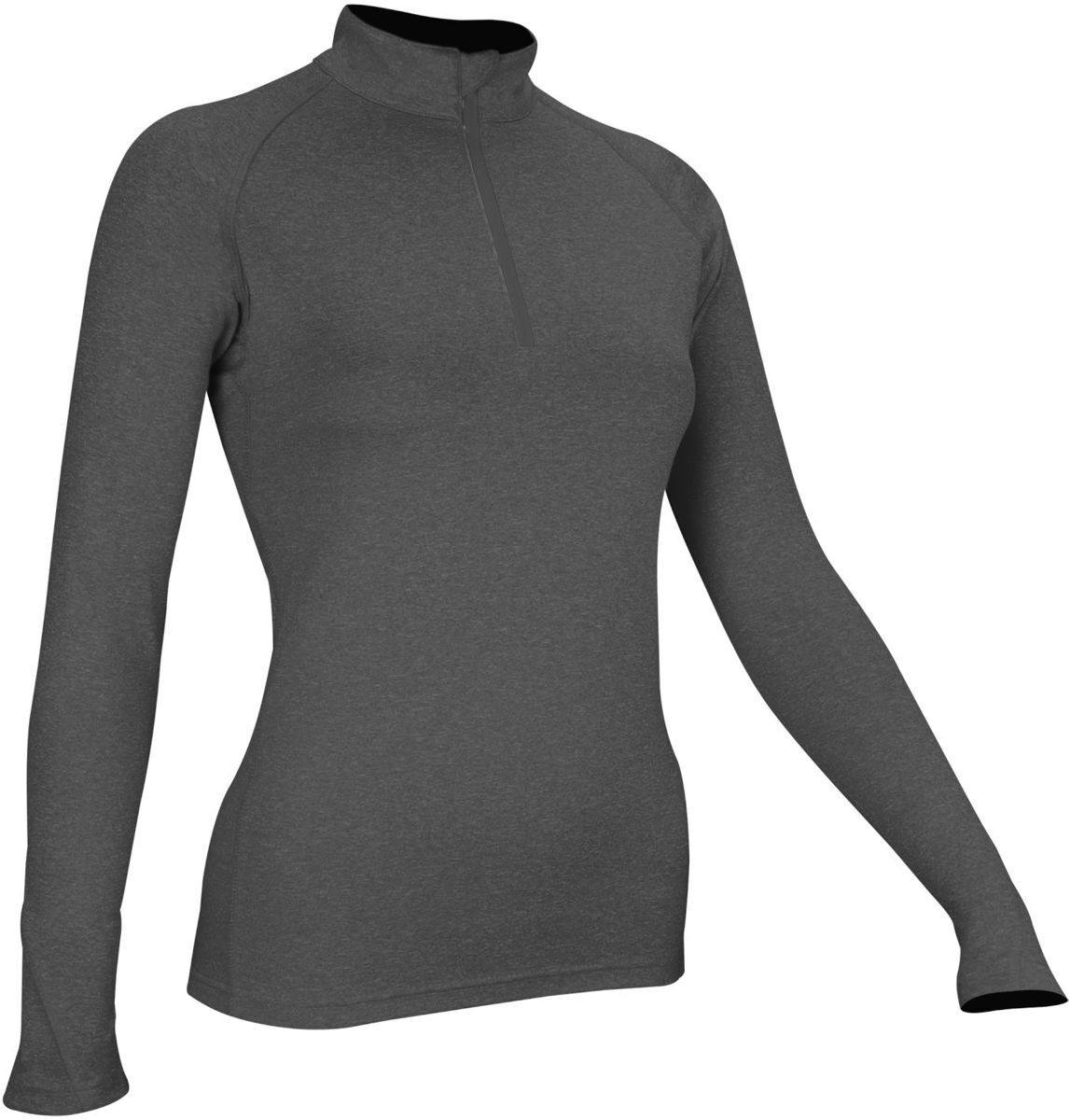 Avento Sportshirt Lange Mouw - Dames - Antraciet mÃªlee/Zilver - 44