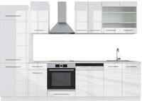 Vicco Fame-Line Complete keukeneenheid – 300 cm, WB Marmer Wit hoogglans/wit