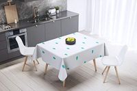 Bonamaison Tafelkleed, Anti-Mold, Sneldrogend, Waterdicht, 100% Polyester Tafellaken, Turkoois, wit, 140 x 140 Cm