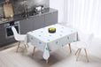Bonamaison Tafelkleed, Anti-Mold, Sneldrogend, Waterdicht, 100% Polyester Tafellaken, Turkoois, wit, 140 x 140 Cm