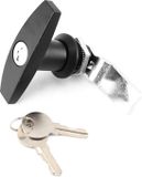 OEM Shenzhen Haorui Industrial Technology Co., Ltd. Achtermontage T-handgreepslot voor gereedschapskist & garagedeur - met sleutels voor caravan & aanhangwagen (zwart)