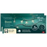 Lumineo Kerstverlichting - 2x - 40 leds -warm wit -300 cm - transparent cable - timer en dimmer