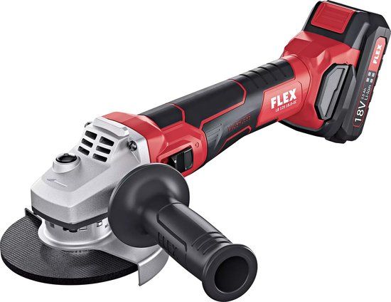 Fe Powertools FLEX LB 125 18.0-EC/5.0 Set Accu haakse slijpmachine 125mm met rem 18V 5.0Ah in L-Boxx