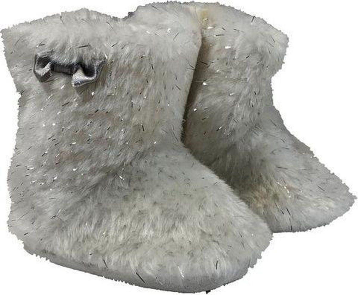 La Petite Couronne babylaarzen Yeti klittenband wit/zilver - 6013701412489
