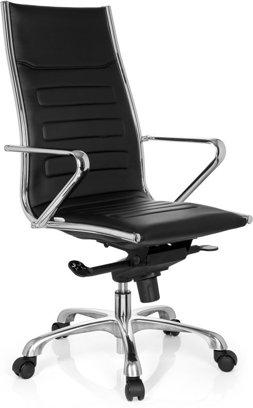 HJH OFFICE Pariba - Bureaustoel - Kunstleder - Zwart Een opvallende vormgeving voor een uitstekende zithouding