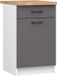 AKORD OLIWIA Keukenkast Modulaire OLIWIA S50 Onderkast met 1 Deur en 1 Lade Wit - Grafietgrijs