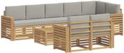 vidaXL - Buiten - bank - set - 9 - st - Wit - en - Lichtgrijs - Polyester