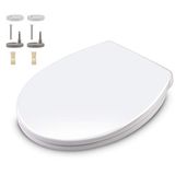 Himimi WC-bril met zachte sluiting, wc-bril met softclose-rem, toiletbril met snelle één-knopontgrendeling en verstelbaar scharnier, O-vormige toiletpot