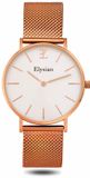 Elysian - Horloge Dames - Rose Goud Mesh - Waterdicht - 36mm