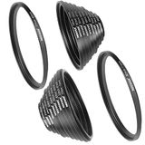 Neewer Geanodiseerde zwarte metalen lensfilter adapterringset - 20 stuks, inclusief opstap- en neerwaartse adapterringen