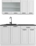 Vicco R-Line Complete keukeneenheid – 140 cm, WB Antraciet Wit landhuis/wit