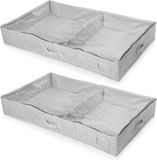 Sac de rangement sans marque sous le lit - Ensemble de boîtes de rangement - 2 pièces - Gris