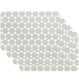 Venilia Caline Grijs placemat, placemat voor eetkamer, hexagon vintage patroon, 4-delige set afwasbaar polypropyleen, geschikt voor levensmiddelen, 45 x 30 cm, 4 stuks, 59042