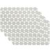 Venilia Caline Grijs placemat, placemat voor eetkamer, hexagon vintage patroon, 4-delige set afwasbaar polypropyleen, geschikt voor levensmiddelen, 45 x 30 cm, 4 stuks, 59042