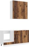vidaXL Keukenblok PORTO 5 st Oud hout Bewerkt hout