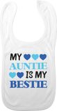 Bellatio Decorations Baby slabbetje - Blauw - Bestie Auntie - Kraam Cadeau