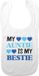 Bellatio Decorations Baby slabbetje - Blauw - Bestie Auntie - Kraam Cadeau