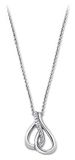 Lotus Style Dameshalsketting, staal, zirkonia, hangend