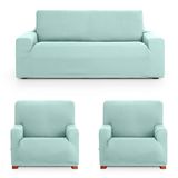 ECOMMERC3 Bankhoes Trio 3+1+1, universeel en veelzijdig, marineblauw, eenvoudig aan te brengen, voor rugleuning, zitting en armleuningen