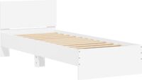 vidaXL Bedframe met hoofdbord bewerkt hout wit 90x200 cm