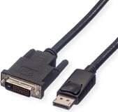 ROLINE DisplayPort Kabel DP Male - DVI Male (24+1), LSOH, zwart, 2 m