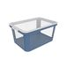Rotho Albris Opbergkist 45l met deksel, Kunststof (PP gerecycleerd), blauw/transparant, 45l (57.0 x 39.2 x 27.0 cm)