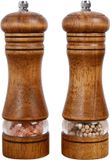 Fly & Plug Houten zout- en pepermolenset - 2 stuks - 16.5 cm - Bruin