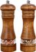 Fly & Plug Houten zout- en pepermolenset - 2 stuks - 16.5 cm - Bruin