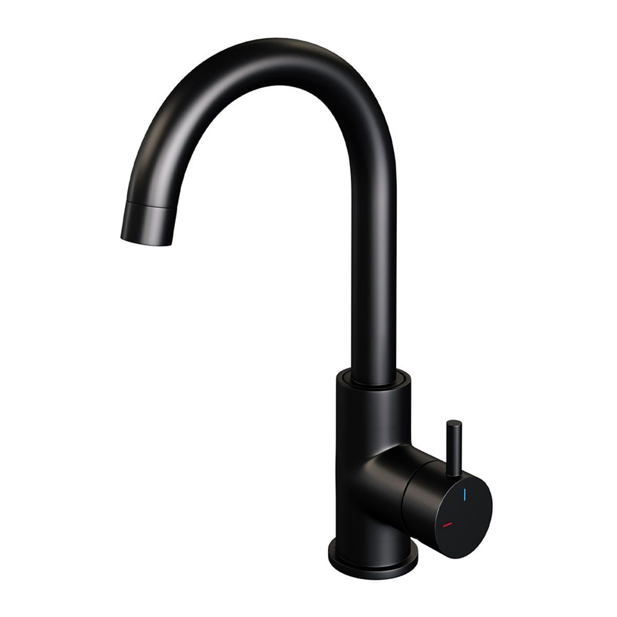 Brauer Wastafelkraan Black Edition R2 Coldstart Opbouw Hoog Mengkraan Mat Zwart 1 Greeps Draaibare Uitloop