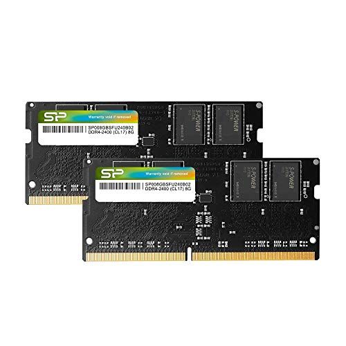 SP Silicon Power 16GB Kit (2 x 8 GB) DDR4-RAM-2400MHz (PC4 19200) 260Pin 1.2V CL17 Niet-ECC Ongebufferd SODIMM-laptopgeheugen