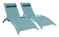 Happy Garden Set van 2 GALAPAGOS ligstoelen Lichtblauw