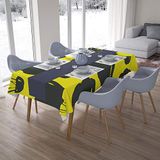 Bonamaison Tafelkleed, Anti-Mold, Sneldrogend, Waterdicht, 100% Polyester Tafellaken, Neon Geel, Rook, 140 x 200 Cm