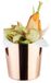 APS RVS serveeremmertje snack holder - ø8.5 x h8.5 cm - koperkleur - Set van 2 stuks