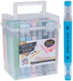 FREE & EASY Dubbele Pastel Viltstiften - DUO Stiften - 48 Stuks