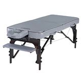 Master Massage Montour Reiki Mobiele massagestoel, therapiebed, inklapbaar, hout, 71 cm, grijs
