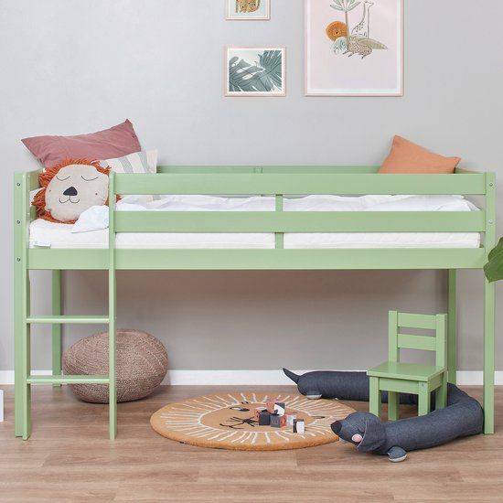 Hoppekids ECO Comfort Halfhoogslaper - 90x200 cm - Bleekgroen