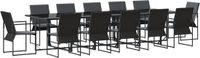 vidaXL Eettafel Set Zwart Staal